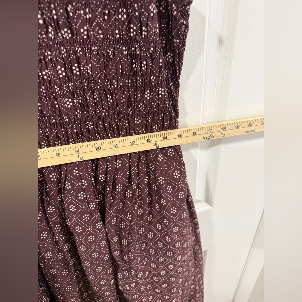 NWT Madewell Melody Smocked Midi Dress M Dusty Plum Cotton Pockets - Picture 10 of 16